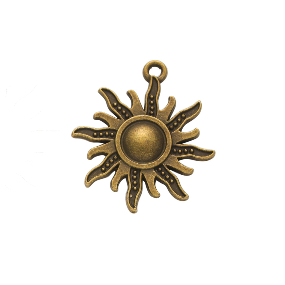 3g Weight Pendant Jewelry Making Type DIY Jewelry Accessories Classification 1 Piece Quantity Alloy Material Sun Pattern Plating Design Retro Style 1 Piece Alloy Sun Pendant DIY Jewelry Accessories 1