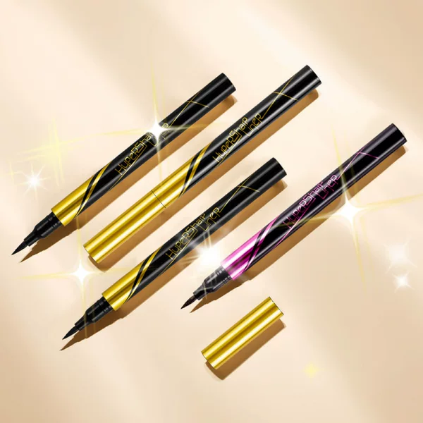 Directly from the Manufacturer, Small Gold-Tip Eyeliner Pen, Ultra-Fine, Smudge-Proof, Intense Black-Brown Color, Suitable for Students and Beginners, Matte Finish