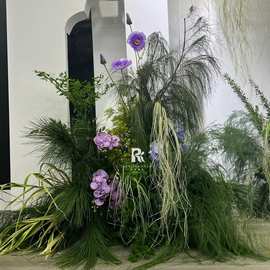 爆款仿真花绿植芦荀草假花纹眉草森系婚庆婚礼派对造景布置装饰花