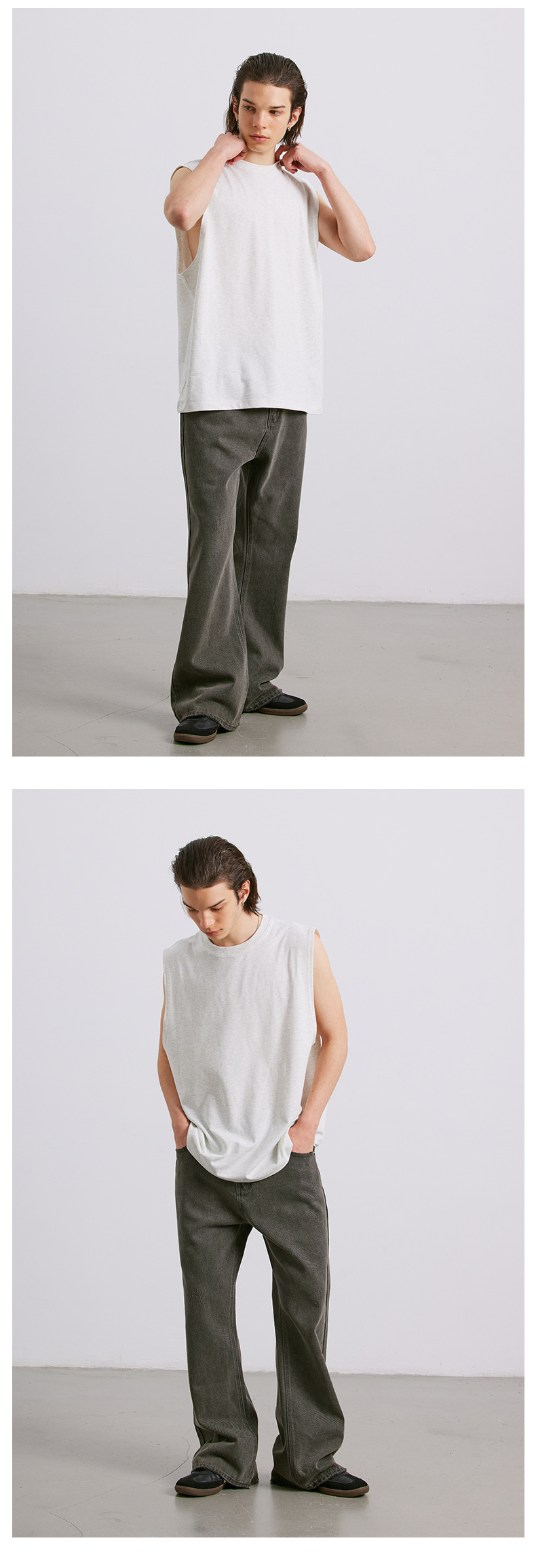 UNF A*NE平替原样开发泥染微喇水洗做旧cleanfit直筒休闲裤牛仔裤详情16