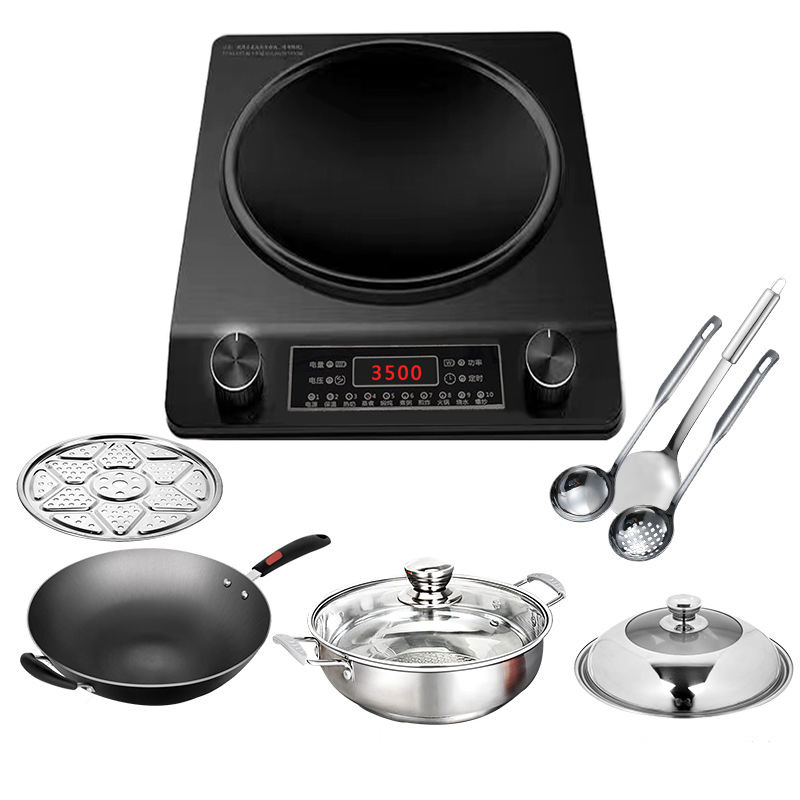 Estufas electromagnéticas para el hogar con un nuevo conjunto completo de cocinas de alta potencia, horno de cerámica eléctrica, horno de batería cóncava, fábrica cóncava