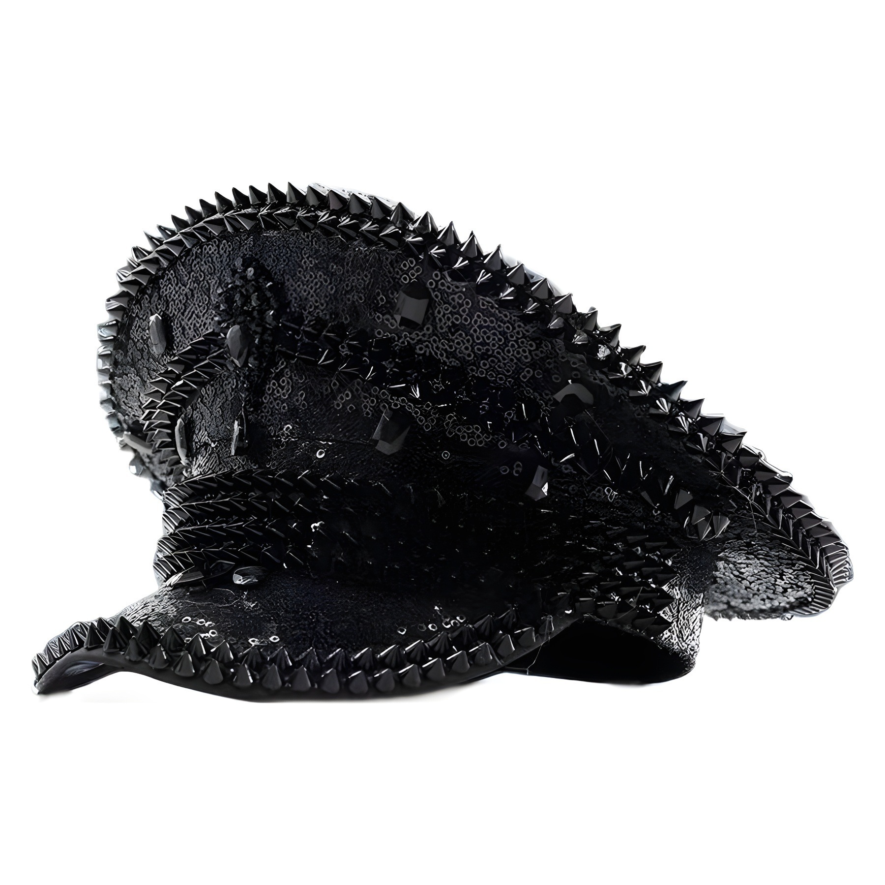 Sombrero azul marino con incrustaciones de diamantes, boina estilo punk, sombrero y2k, sombrero de marinero para mujer con ambiente otoñal e invernal, sombrero dorado para clima frío