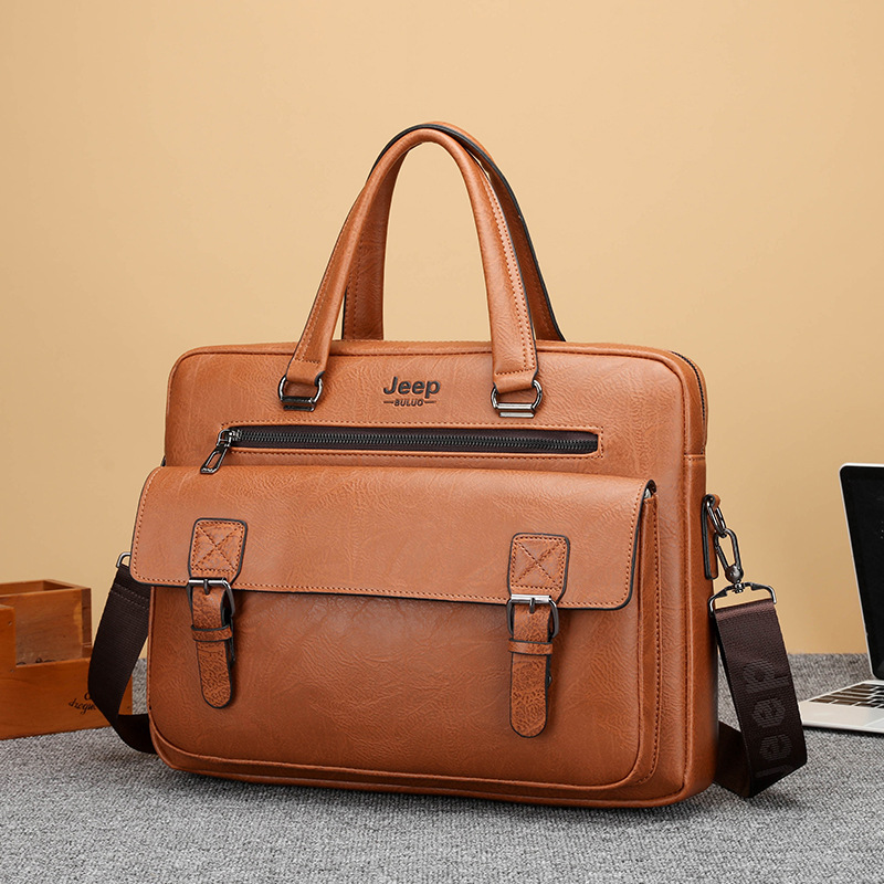Cross-border new vintage men's briefcase shoulder tote business backpack large-capacity laptop bag shoulder crossbody bag