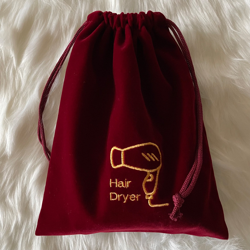 Bolsa de terciopelo bolsa de secador de pelo de hotel bolsa de terciopelo en stock bolsa de cordón bolsa de joyería bolsa de secador de pelo bolsa de almacenamiento bolsa de lino