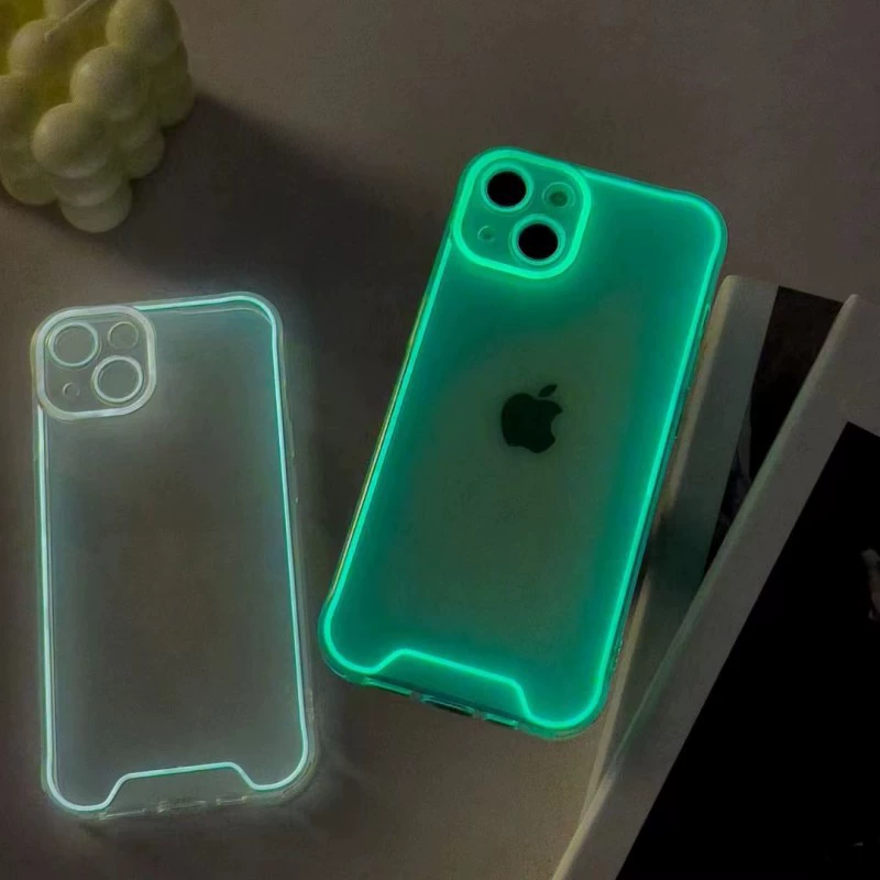 Transparent Protective Phone Case for iPhone — Neon Edge, Drop Protection, Multiple Models
