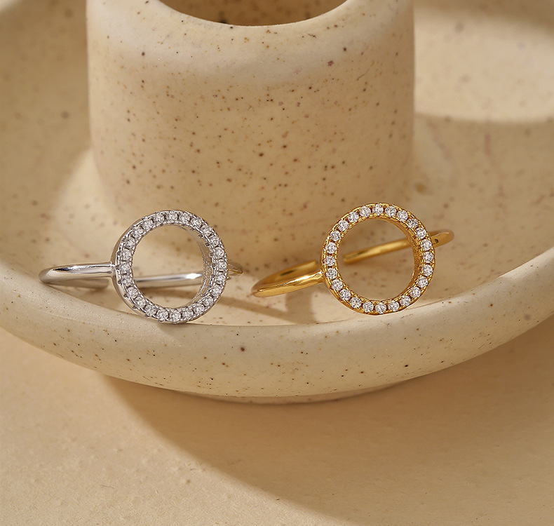 2g Weight Zircon Inlay Material Open Rings Classification 1 Piece Quantity Date, Tea Party Occasion 925 Sterling Silver Material Geometric Pattern All Seasons Season Unisex Gender Simple Style, Shiny Style Plating Craft 925 Sterling Silver Geometric Open Rings 925 Sterling Silver Rings 28