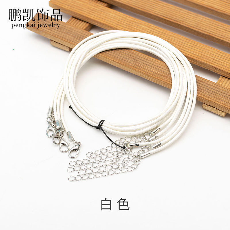 2.0 ミリメートル韓国ワックスロープネックレスレザーロープネックレスロープロブスタークラスプペンダントロープマルチカラー diy ジュエリーアクセサリー卸売|undefined