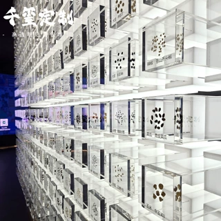 种子标本墙互动科普装置高透亚克力无痕热压企业文化墙博物馆展示