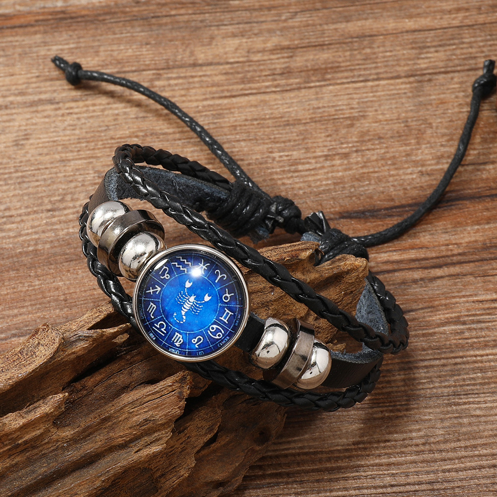 Retro Constellation Pu Leather Knitting Unisex Bracelets display picture 14