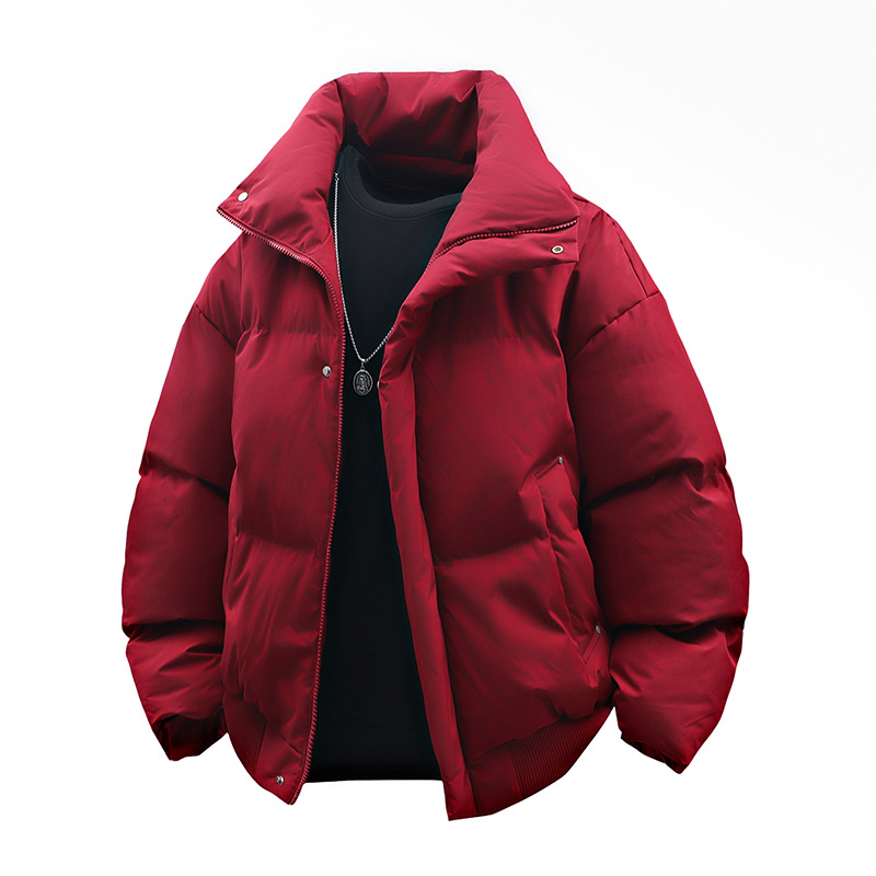 Tendencia transfronteriza de pluma de algodón hombre invierno nuevo chaqueta de algodón cálido grueso de invierno de cuello vertical de hombre chaqueta de algodón versátil