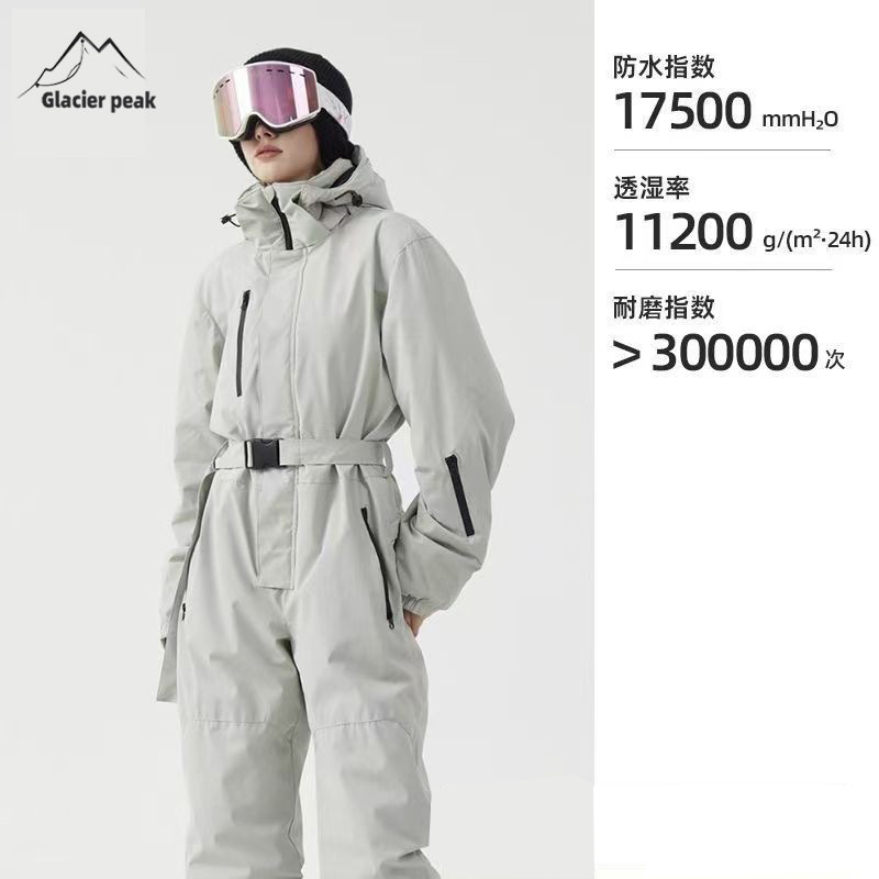 Women's Ski Suit One-Piece Winter Warm Double-Board Thickened Outdoor Men's Ski Jacket Snowboard Pants Equipment