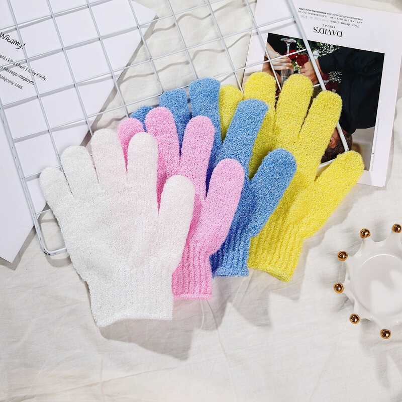 Bath Gloves, Bath Towel, Back Rub, Mud Gray Five-Finger Gloves, No Harm to the Skin, Men and Women Bathing and Bathing Towel