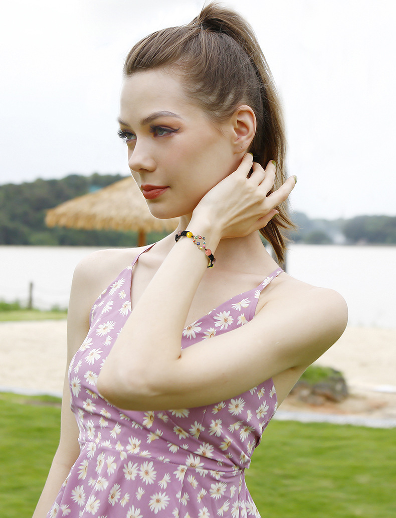 Fashion Heart Shape Agate Knitting Bracelets 1 Piece