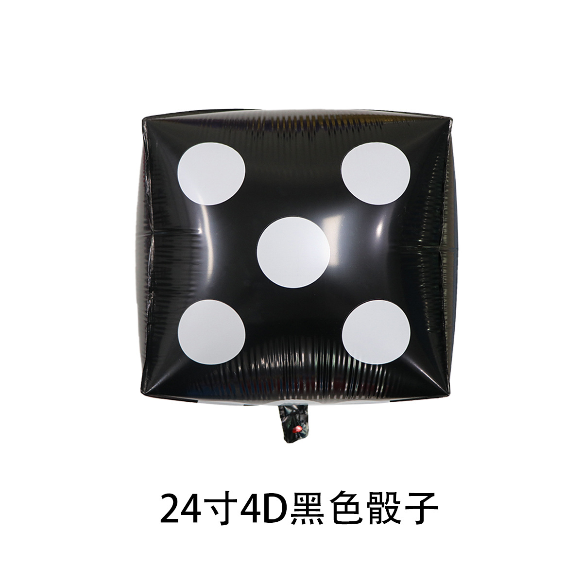 Globo de película de aluminio 24 pulgadas 4D cuadrado de seis lados decoración de fiesta flor de ciruelo de picas rojas decoración de juguete dados qi