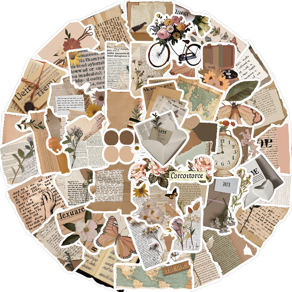 50 unidades retro fragmento copywriting graffiti pegatinas decorativas notas de guitarra equipaje DIY impermeable transfronteriza al por mayor