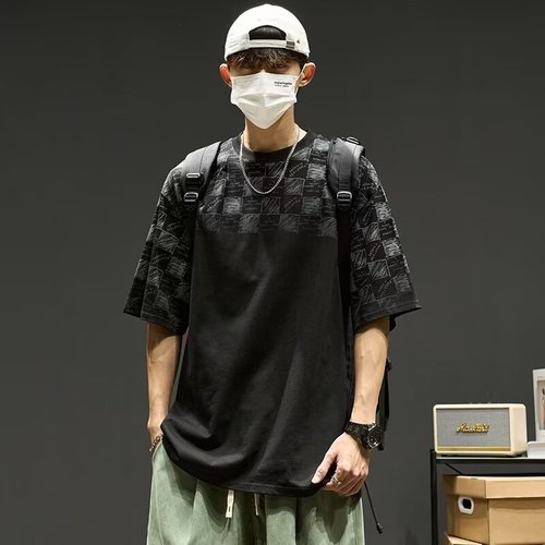 Summer Men's Short-Sleeve T-Shirts, In Trend Brand Men's Clothing, Cooler Style Design Sensory Top, Fashionable and Versatile T-Shirt