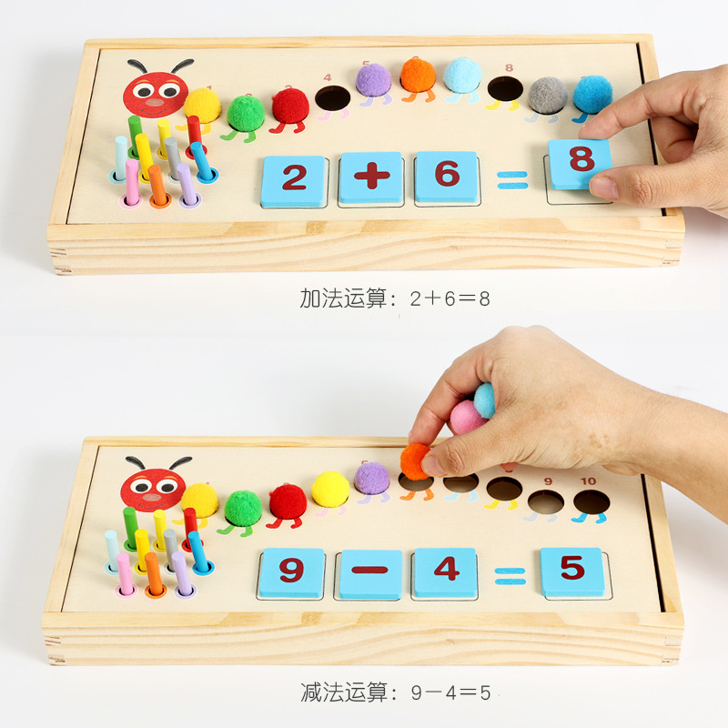 Tablero logarítmica multifuncional Tablero de dibujo Tool de enseñanza Montessori Jardín de infantes Juguetes de educación temprana para bebés Juego de rompecabezas Cognición de formas