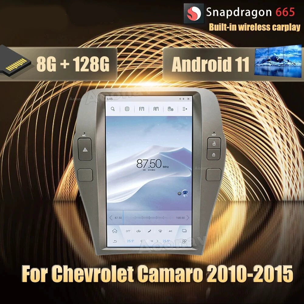 Применимо к Chevrolet Camaro 2011-2015 модифицированный Android с вертикальным экраном, навигатор CarPlay, все-в-одном