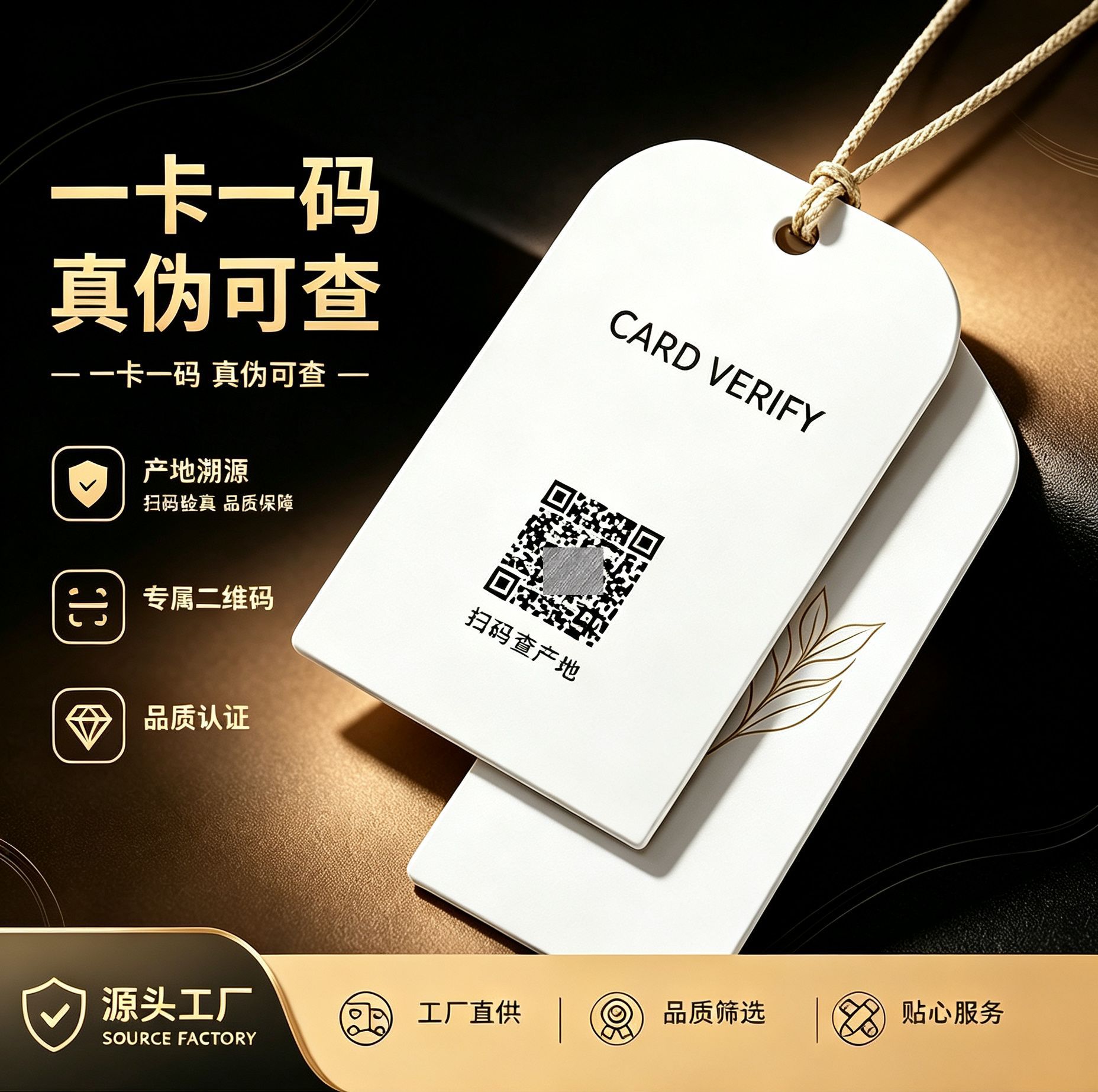 一物一码印刷厂定制各种卡牌挂牌防伪溯源吊牌可变码标牌防伪标签