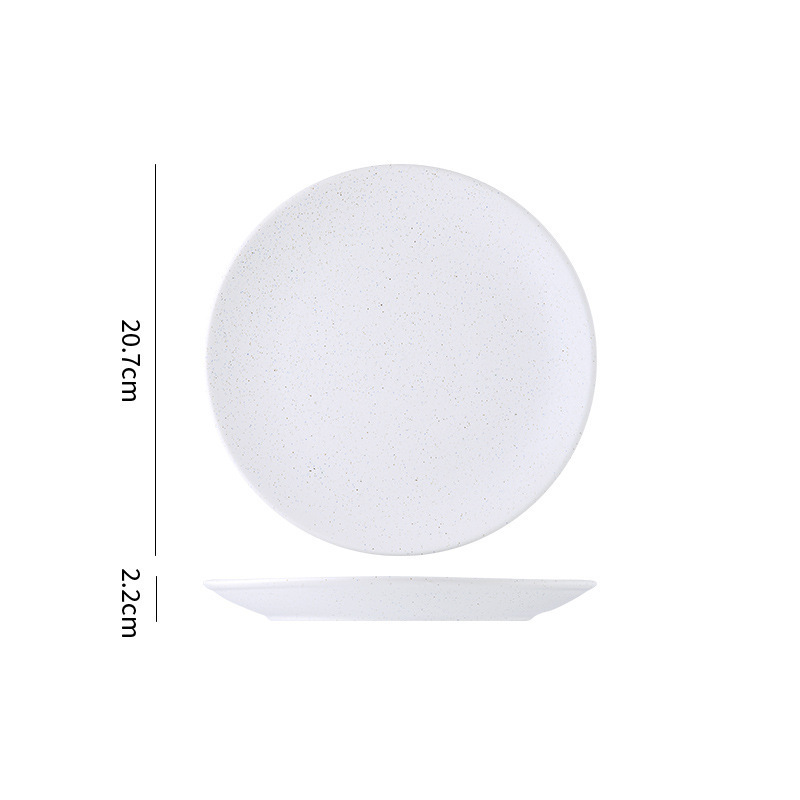 Plato de cerámica simple punto azul punto blanco conjunto de platos de platos de comedor occidental platos de cerámica de hotel con puntos