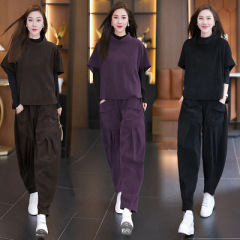大きいサイズの婦人服2024秋冬の新型の太ったMMのファッションは年齢を減らしてゆったりしています。