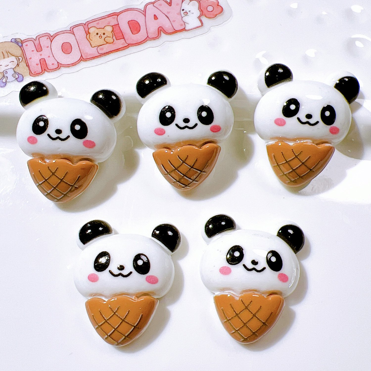 Tocado infantil DIY accesorios de resina accesorios de joyería cuchara panda zapatos de café taza de agua pegada crema accesorios pegamento