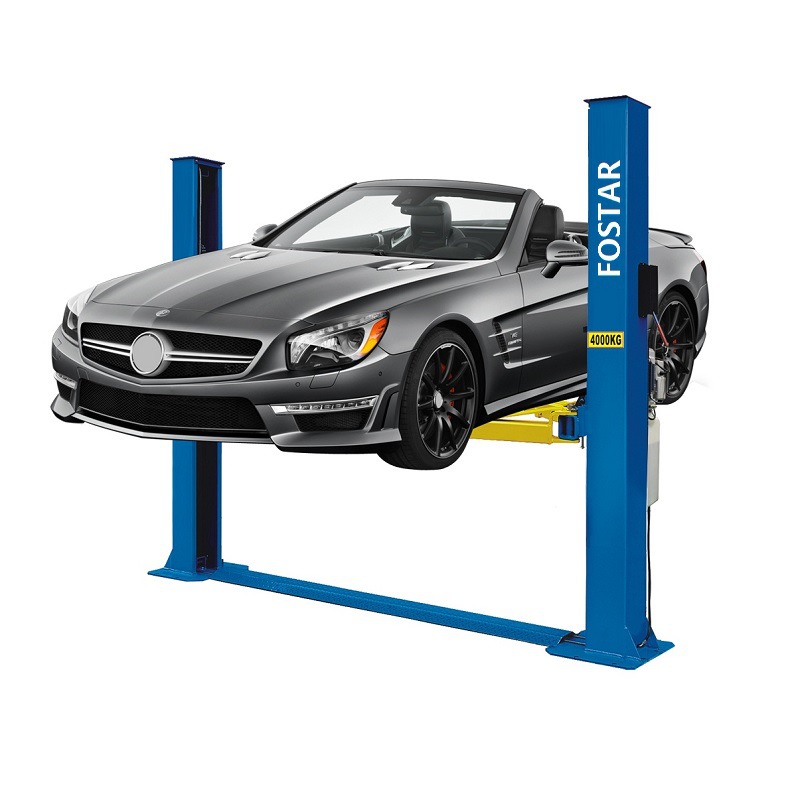 美欧三结臂超重型铝壳电机 手动单边解锁板式4吨-6.5吨二柱举升机