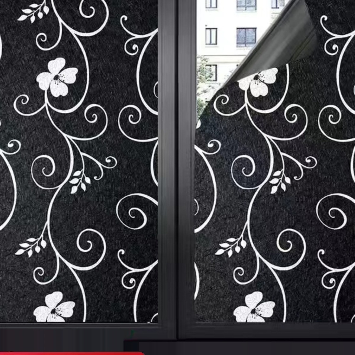黑色遮光贴纸窗户自粘玻璃贴纸隔热防晒防紫外线装饰不透光窗花贴