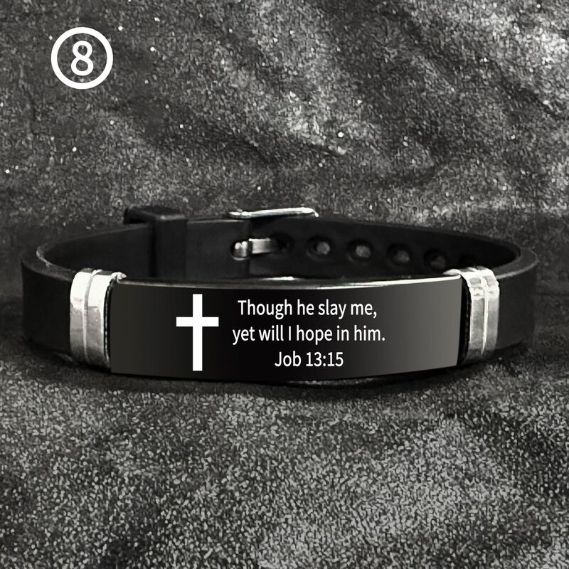 8 Inspirational Phrases, Simple Family and Friendship Bracelets, Stainless Steel Laser-Engraved Adjustable Silicone Sports Bracelets 8 Inspirational Phrases, Simple Family and Friendship Bracelets, Stainless Steel Laser-Engraved Adjustable Silicone Sports Bracelets