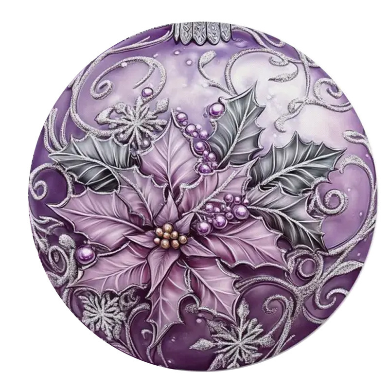 Transfronterizos Amazon temu Navidad lino redondo almohadilla de mesa de corte borde artesanía cocina almohadilla de mesa de comedor