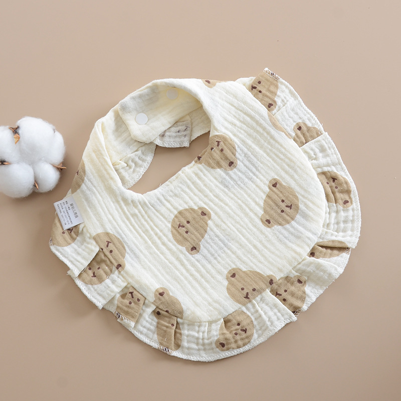 insfeng baby toallas de saliva, algodón puro, gaza de seis capas, delantal en forma de U, toallas anti-vomitación para bebés