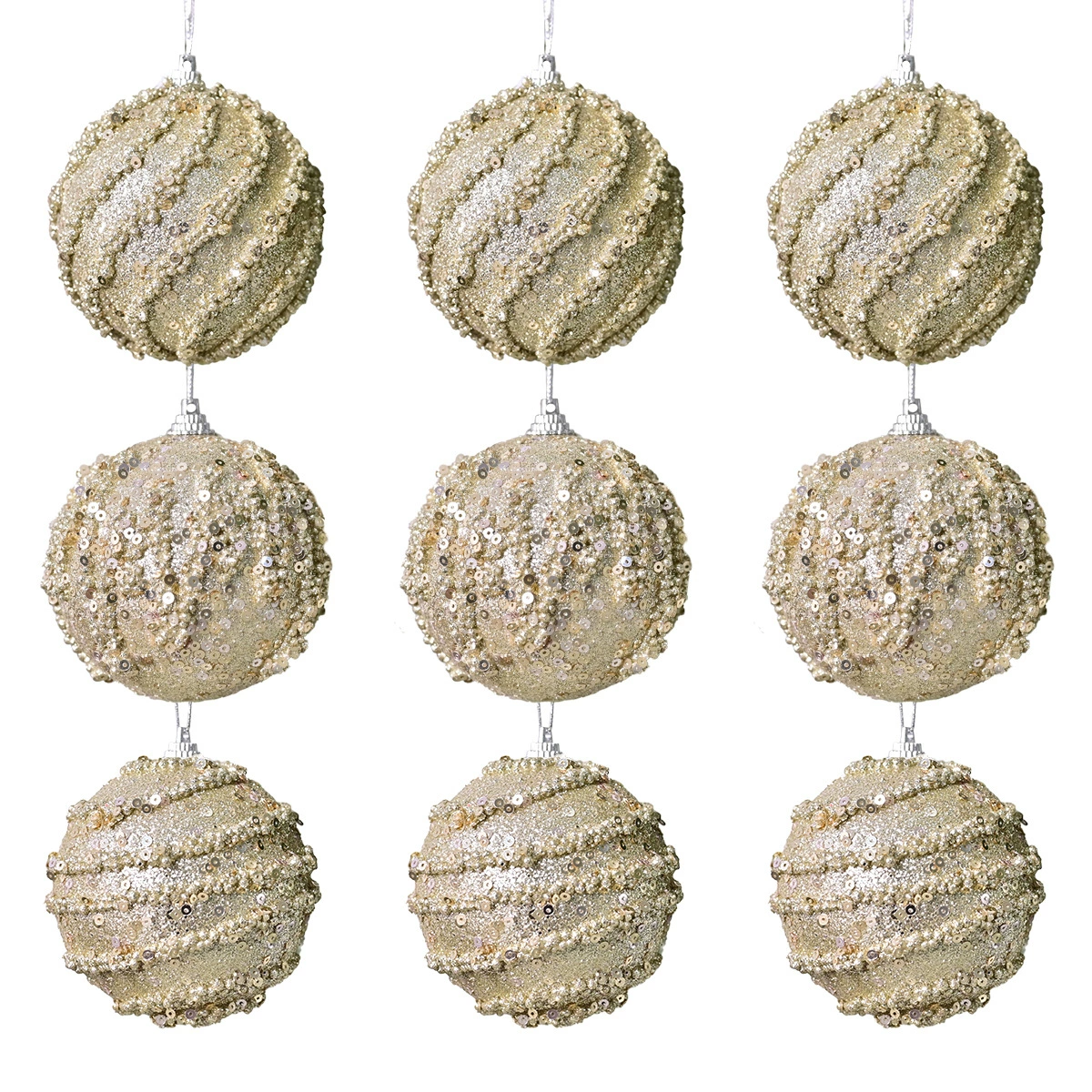 Christmas creative brand nail sequins, pendant from foam, champagne color