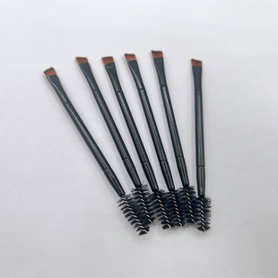 Factory Direct eyebrow brush cross-border makeup brush black double-headed oblique eyebrow brush eyebrow pencil wholesale eyelash brush