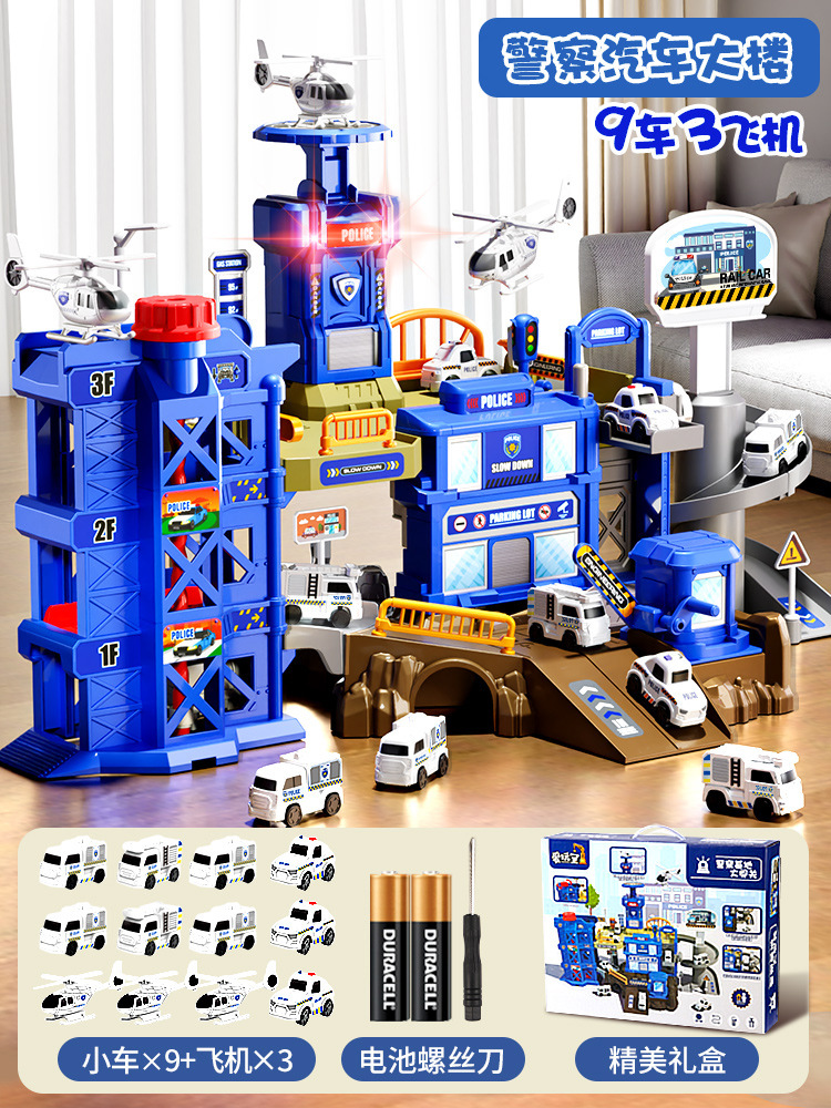 Juguetes de tren de fuego bloque deslizante coche de ingeniería infantil gran aventura juguetes de rompecabezas niños de 3 - 5 años