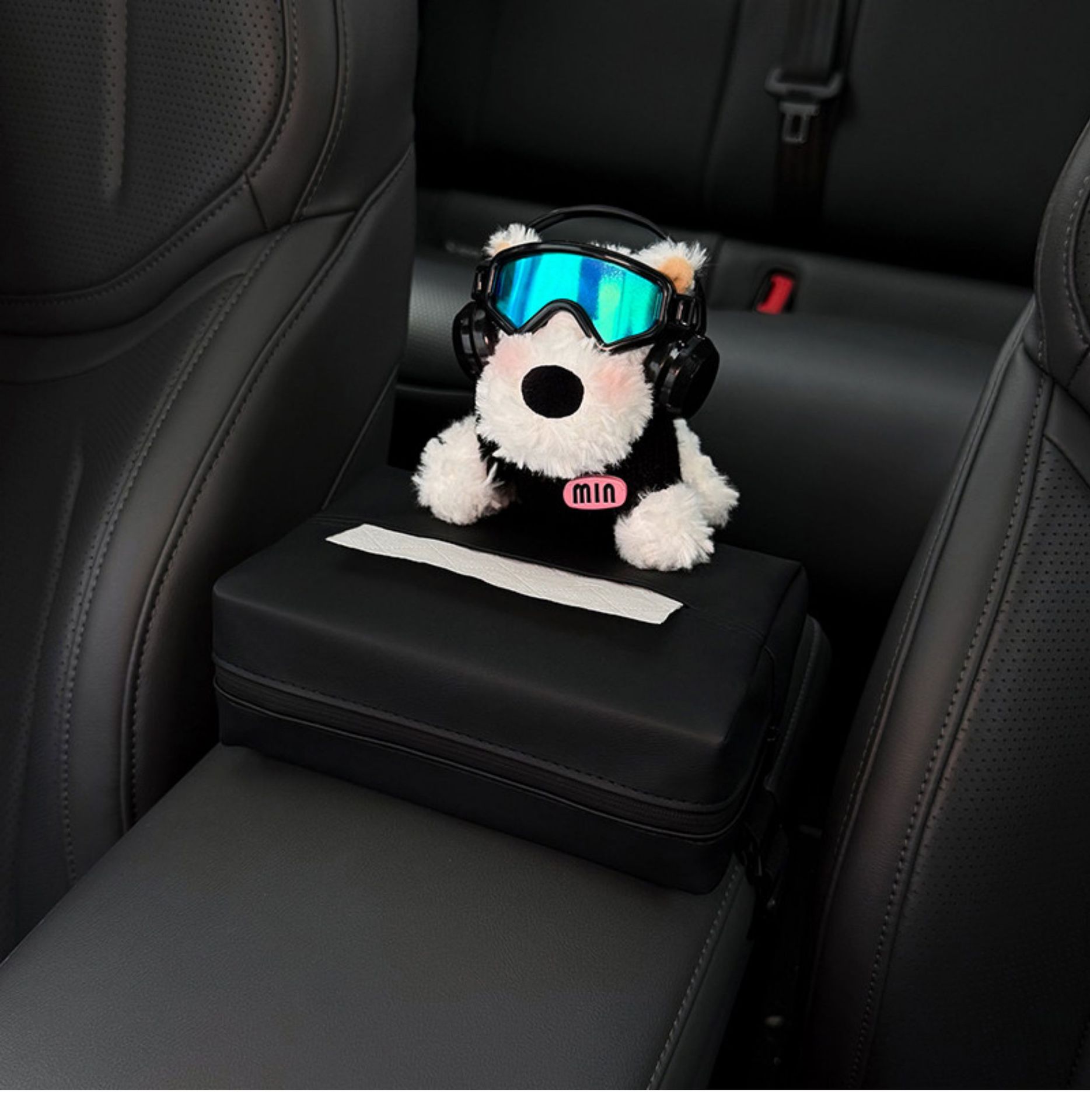 2026 Car-mounted tissue box, hanging tissue bag for car, West Highland car headrest tissue box, front and rear row decoration