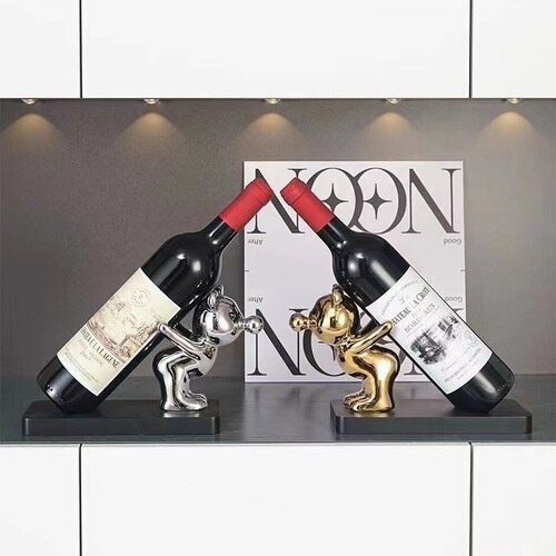 Violent Bear Red Wine Rack Display Cabinet TV Stand Living Room Entrance Dining Cabinet Bokugua Decorative Home Decor Personality
