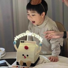 网红小红书同款生日快乐字母发光灯蛋糕装饰摆件拱形皇冠灯装扮