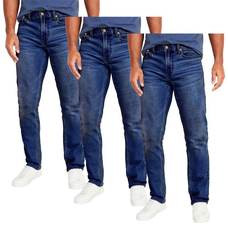 跨境Men's 3 Pack Flex Stretch Slim Straight Jeans with 5|undefined
