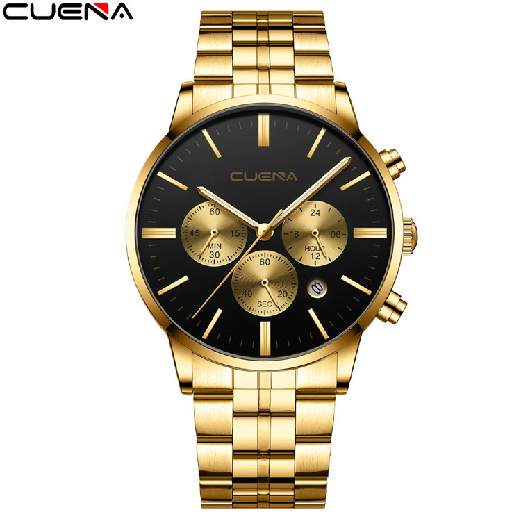 Nuevo reloj de negocios para hombres reloj de seis Pines de acero inoxidable multifuncional estudiante impermeable Comercio exterior Venta caliente