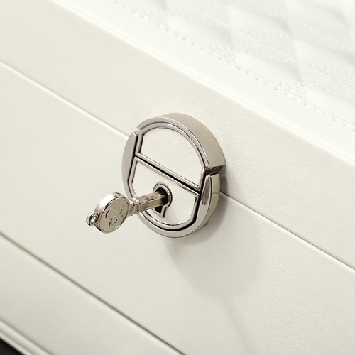 Cross-border multi-layer hinged lockable jewelry box solid color minimalist accessory storage box desk jewelry storage box Amazon