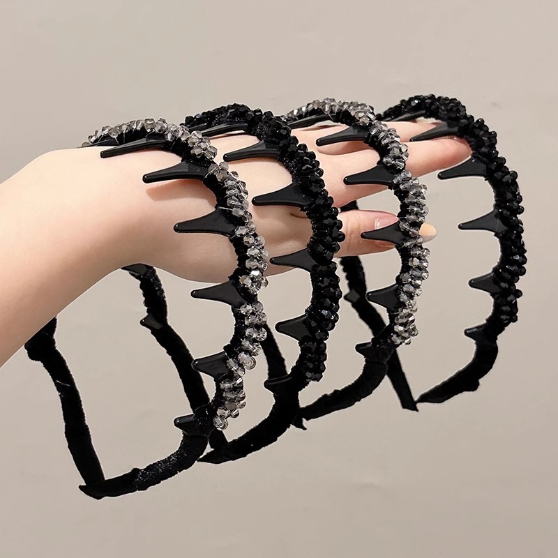 Diamond Louis París princesa banda de cabello 2025 nuevo pequeño viento fragante cráneo alto con dientes banda de cabello antideslizante tarjeta de cabello