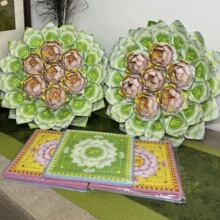 大莲花双面彩印手工折纸元宝 祭祀拜佛家用加厚纸钱装饰品