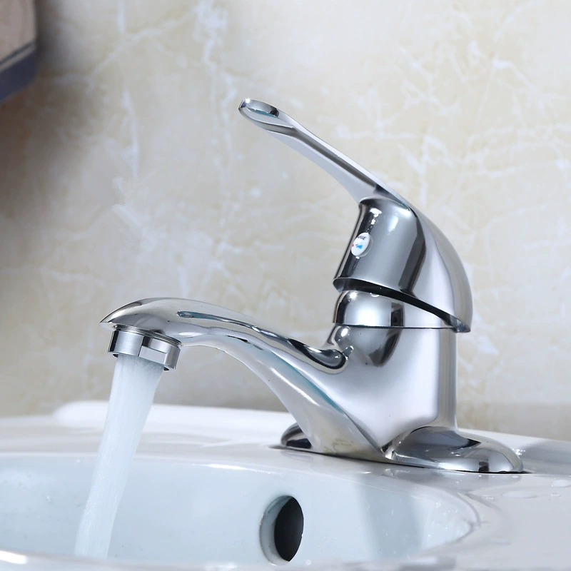 Brass bathroom wash basin sink double-hole hot and cold water faucet mixing valve two-handle household