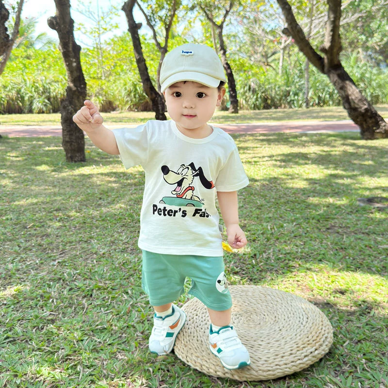 Детский летний сплит-костюм с короткими рукавами, тонкие шорты для маленьких мальчиков, детский летний супер