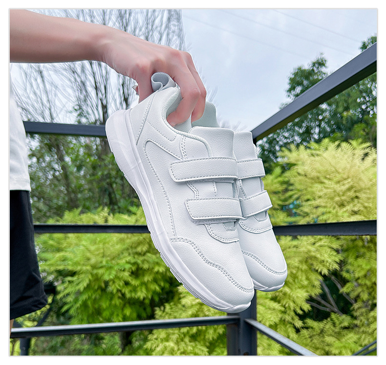 Weiße Unisex-Schuhe mit magischer Schnalle, leicht, für Paare, Sport, Schule, Tanzschuhe_voghion.com