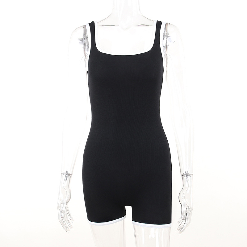 Summer Street Casual All Matching Slim Fit Color Contrasting Stripe Vest Jumpsuit for Women 6 Summer Street Casual All Matching Slim Fit Color Contrasting Stripe Vest Jumpsuit for Women