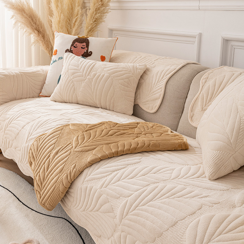 Funda de cojín de terciopelo de leche para sofá, antideslizante, estilo nuevo 2025, funda completa de tela simple y moderna, venta al por mayor transfronteriza