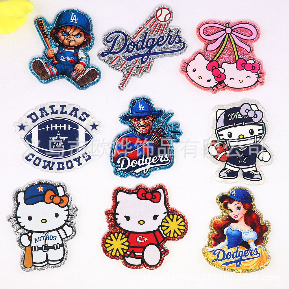 Nueva marca de moda de dibujos animados rugby gatos bolsas de sexo joyería acrílico pin cariño parche DIY