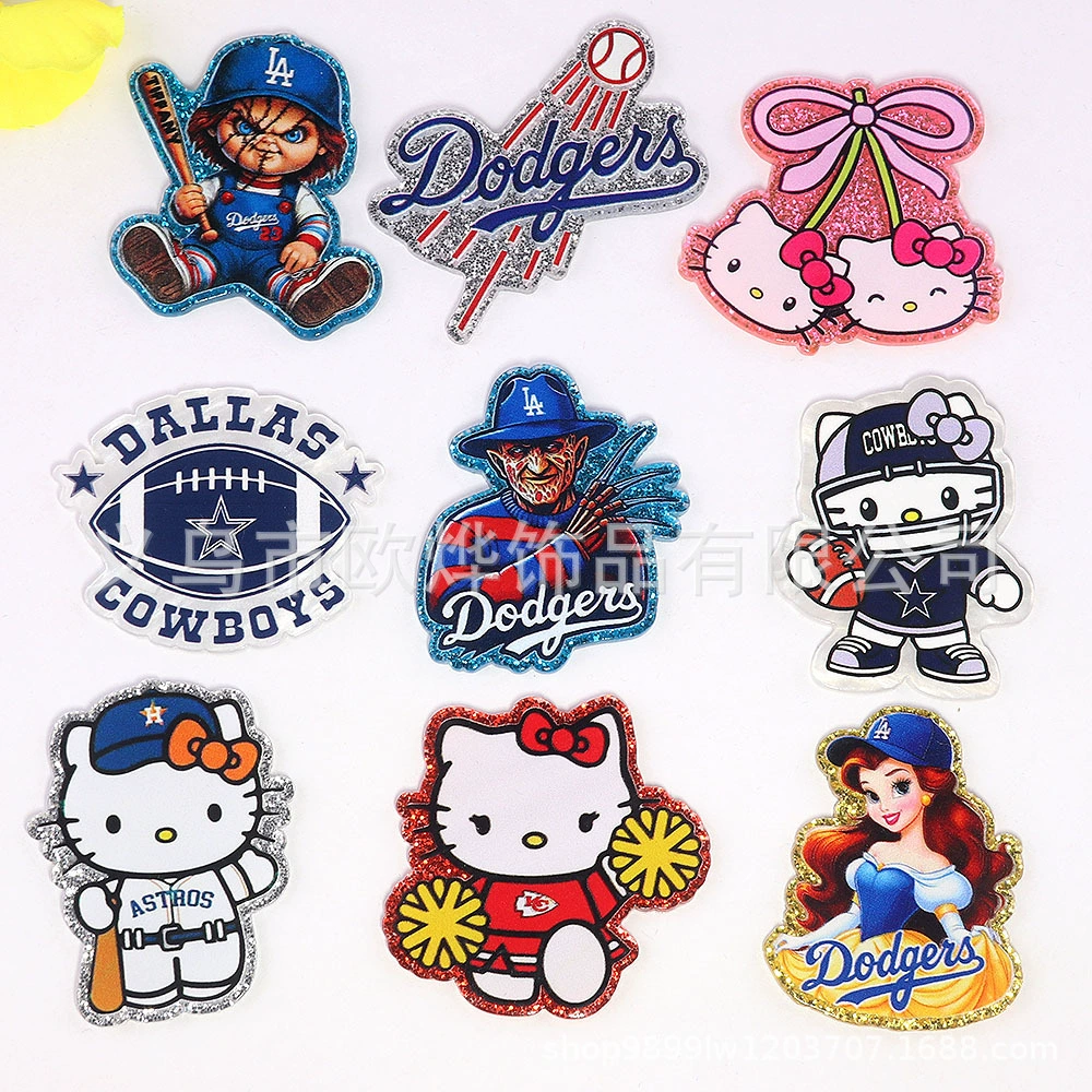 Новый модный мультяшный футбольный кот сексуальная сумка ювелирные изделия акрилы булавки DIY патч