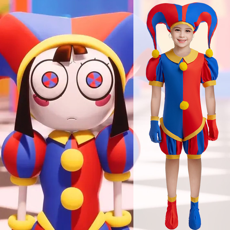Amazon's Popular One-Piece Cosplay Costume for Children, Pamni's Magical Digital Circus Halloween Performance Outfit